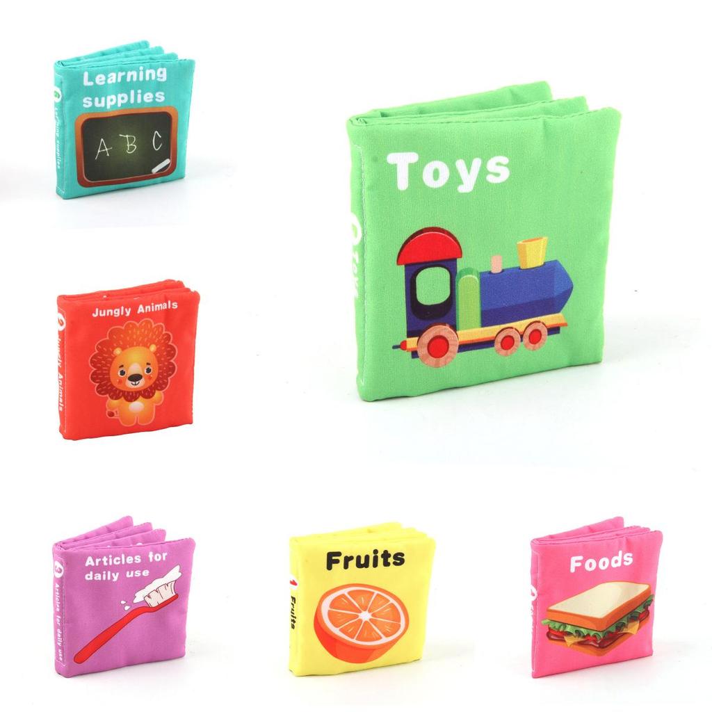 Children's Educational Tear-resistant Water Boilable Palm Book 0-3 Years New Set Cloth Book Toy