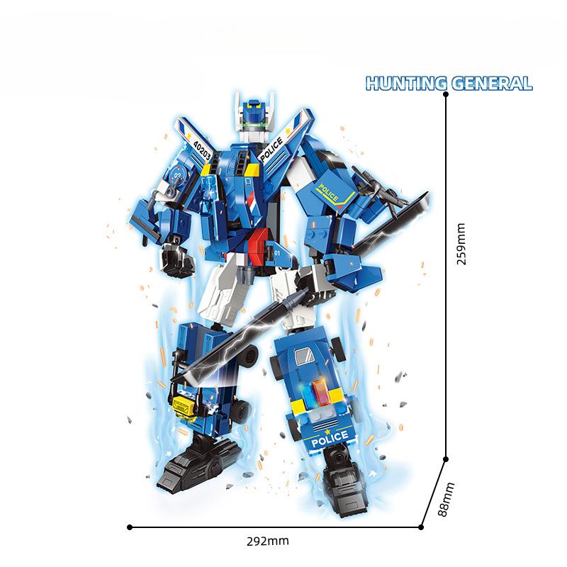 CITY Transformation 5 In 1 Morphing Robot 408PCS Car Aircraft Truck Tank Boy's Toy Building Blocks Toys Educational Bricks Gift No Box