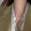 925 Sterling Silver Irregular Circle Necklace Simple Female Clavicle Chain Necklace Daily Jewelry