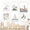 Sailboat Lighthouse Whale Seagull Shell Diver Posters Prints Canvas Painting Nordic Wall Art Pictures Kids Room Home Decor