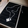 Gentle Fritillary Flower Stud Earrings Necklace Set Light Luxury Design Sense Niche Exquisite Luxury White Temperament Jewelry Women