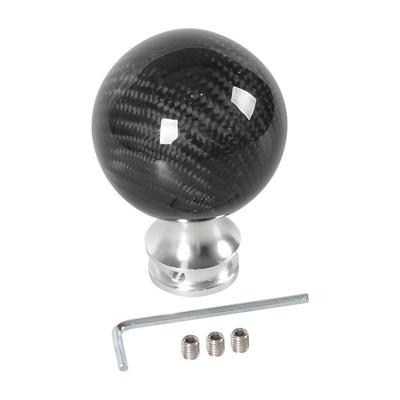Carbon Fiber Gear Knob with Aluminum Alloy Lightweight Design and Red Circular Pattern Compatible with Most Car Models
