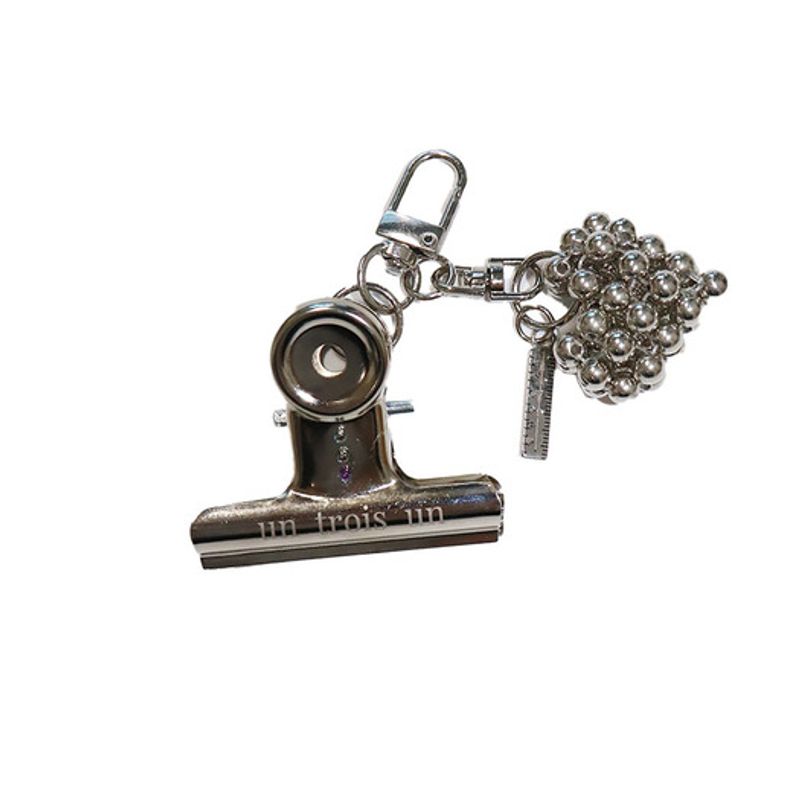 

un trois un CLIP KEYRING Clip Keyring _Silver Heart FREE