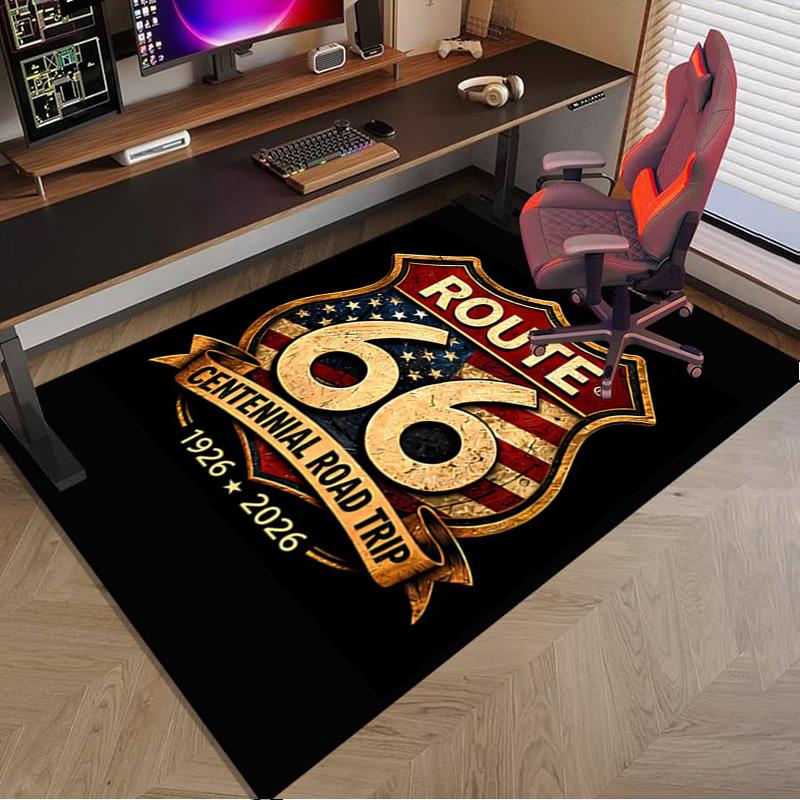 Route 66 Area Rug Office rug, Chair Rug, Decor Carpet Livingroom bedroom Mat, Large Size Fan gifts Christmas gifts