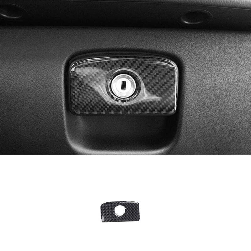 Cover Trim Real Co-Pilot Storage Box Handle Carbon Fiber For Jaguar XF 2016-2020