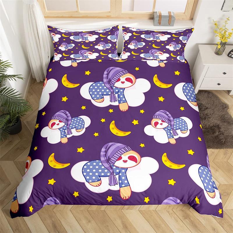 3D Koala Duvet Cover Set Microfiber Cartoon Leaves Baby Bear Australian Wildlife Themed  Bedding Set Queen Size Comforter Cover