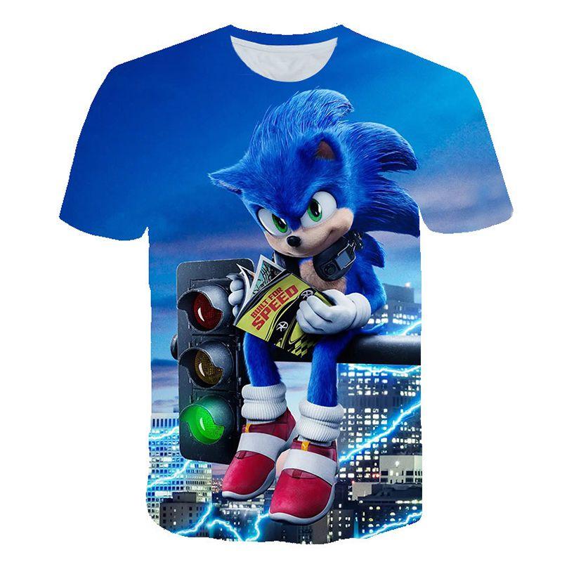 Stylish Sonic The Hedgehog Kids T-shirt With Colorful Cartoon Design For Boys And Girls