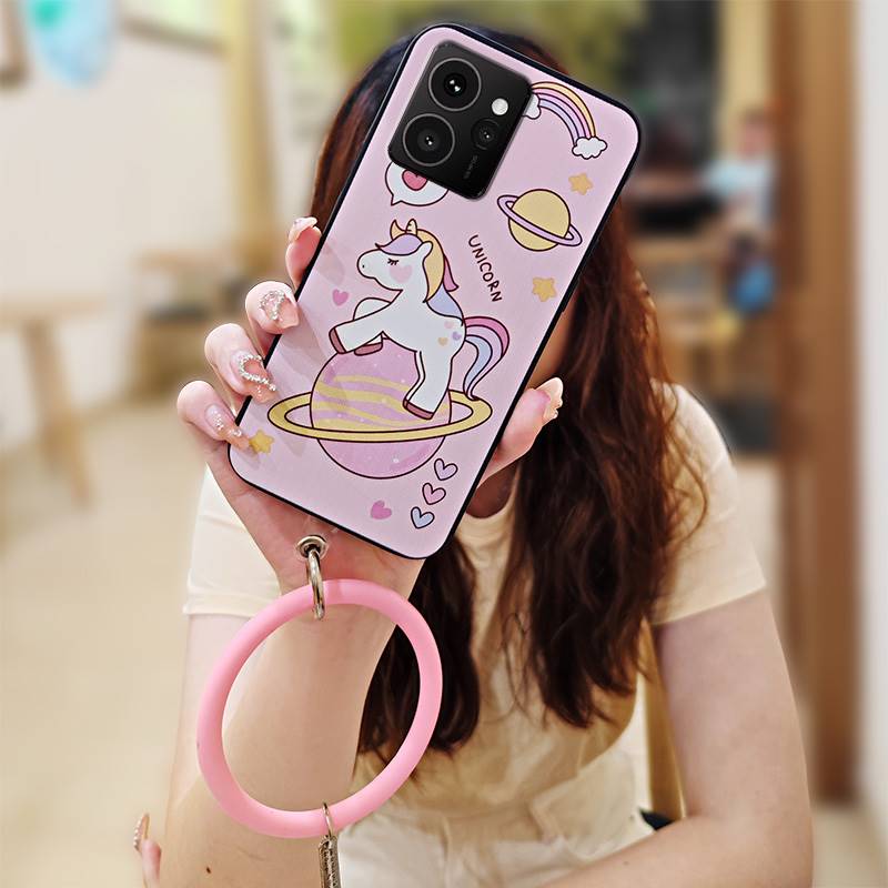Waterproof Anti-knock Phone Case For Nokia HMD Skyline Ring Cute Back Cover Bracelet Solid Color Soft Case Youth Cartoon
