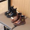 Fashion Boy Girl Short Boots Non-Slip British Style Boots Children's Side Zipper Design Single Boots Leather Boots Anti-skid