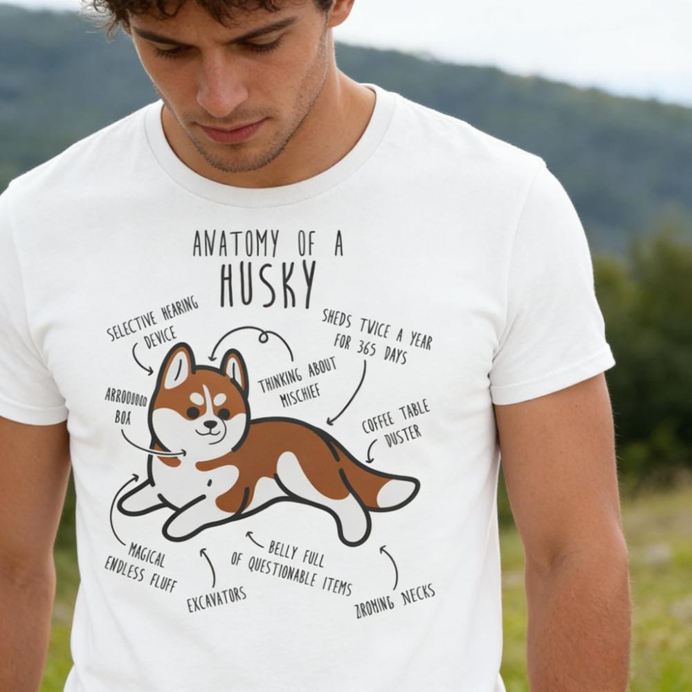 Red Husky Shirt Women Men Dog Lover Gift Tee Cute Siberian Husky Tshirt Pet Owner Tee Furry Fandom Tshirt Casual Cotton Tops