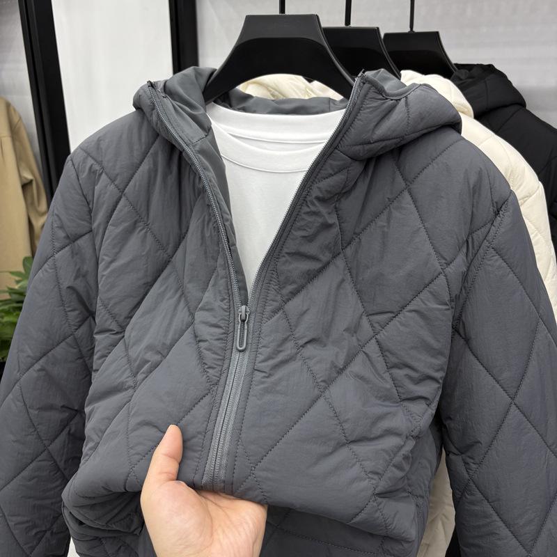 2025 Men's Hooded Winter Cotton Jacket - Solid Color, Warm, Casual, High Quality