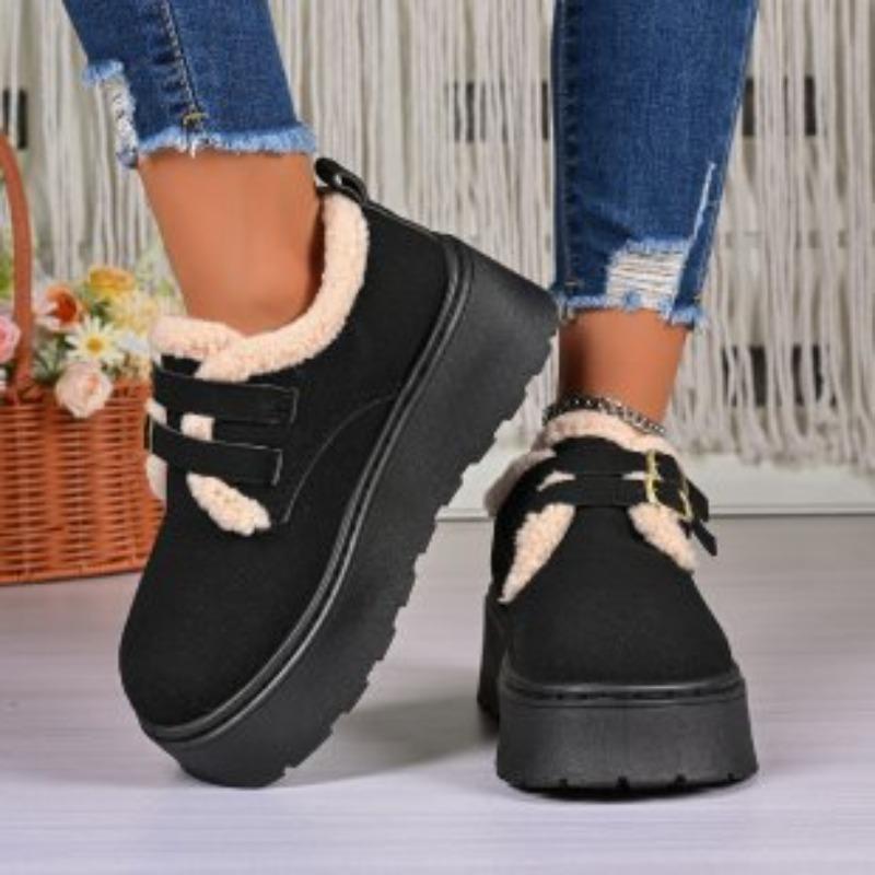 New Large-size Women's Cotton Boots, New Velvet and Thickened One-pedal Snow Boots