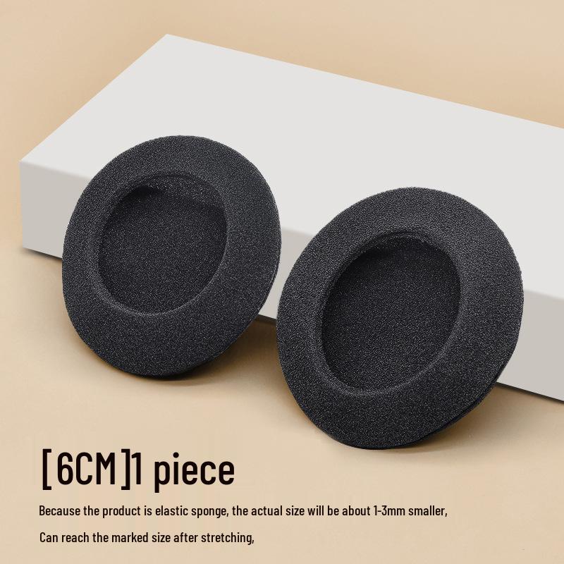 High Elasticity Tear-Resistant Sponge Headset Covers (35/45/50mm) - Thickened 6cm Round Ear Cotton Earpads