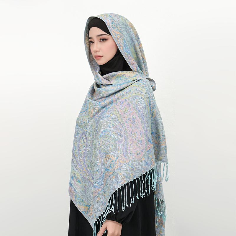 Cashmere Women Floral Scarf Winter Warm Shawl And Wrap Bandana Pashmina Female Foulard Square Thick Blanket Poncho
