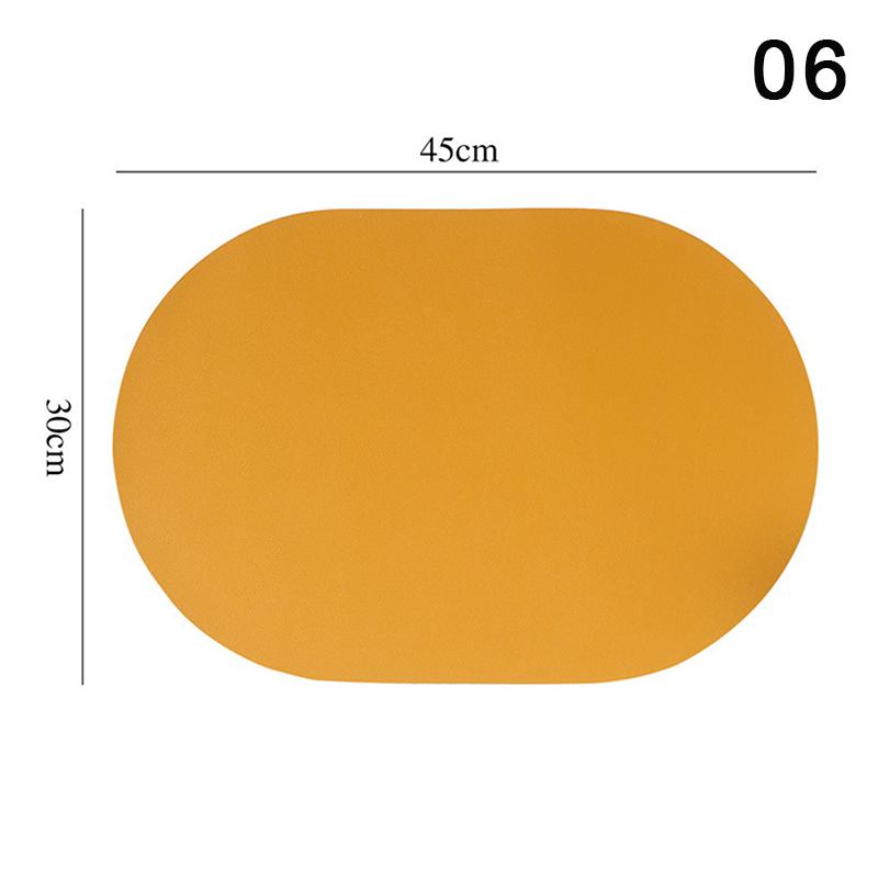 Leather Placemat Oval Oil-Proof Table Mat Home Dining Kitchen Table Placemat Design Dining Waterproof Heat Resistant Home Decor