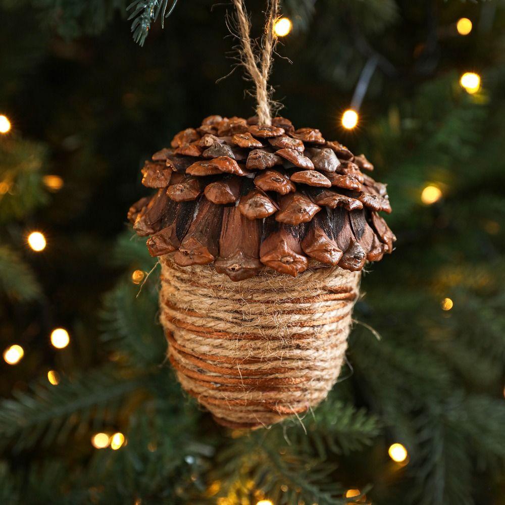 DIY Xmas Tree Hanging Ornaments Small Simulated Pinecone Pendant  Party Favors