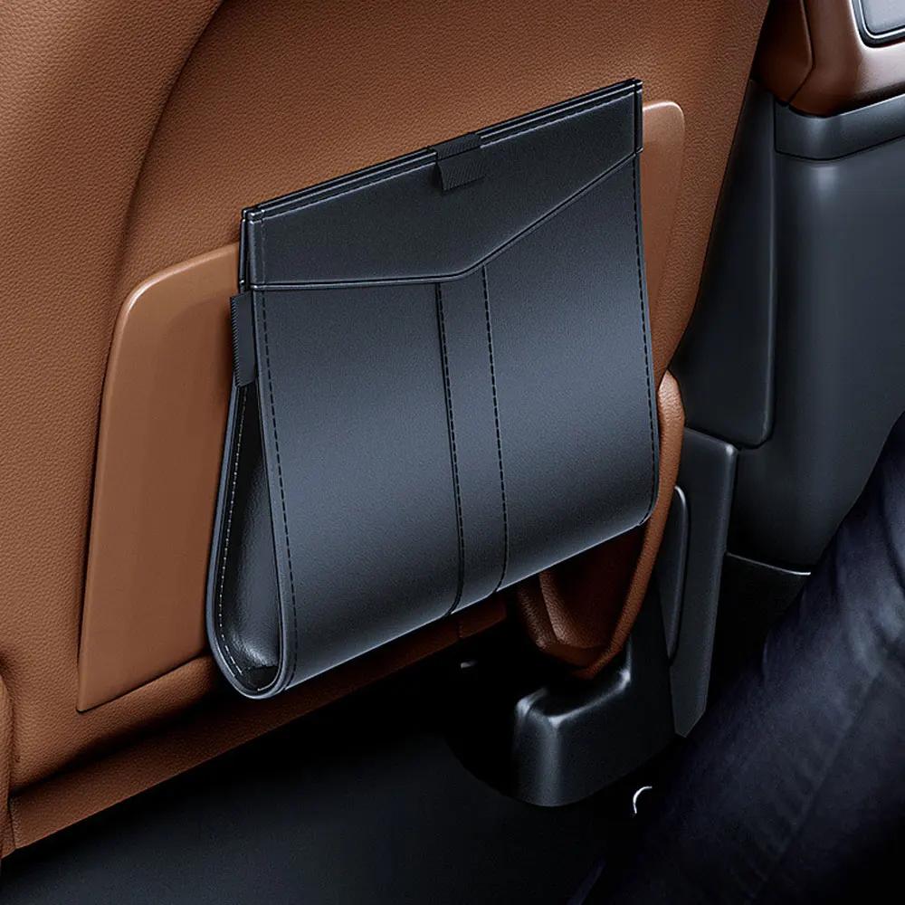 Magnetický závěsný auto koš na odpadky PU kůže Vodotěsný Koš na odpadky Příslušenství Úložná kapsa na zadní sedadlo Odolný proti protečení