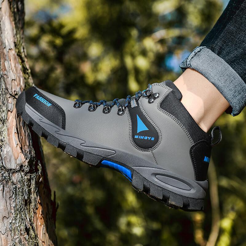 Hiking Shoes Mid-top Men Boots Outdoor Breathable Anti-slip Men Shoes Durable Lace-up Men's Casual Sports Shoes