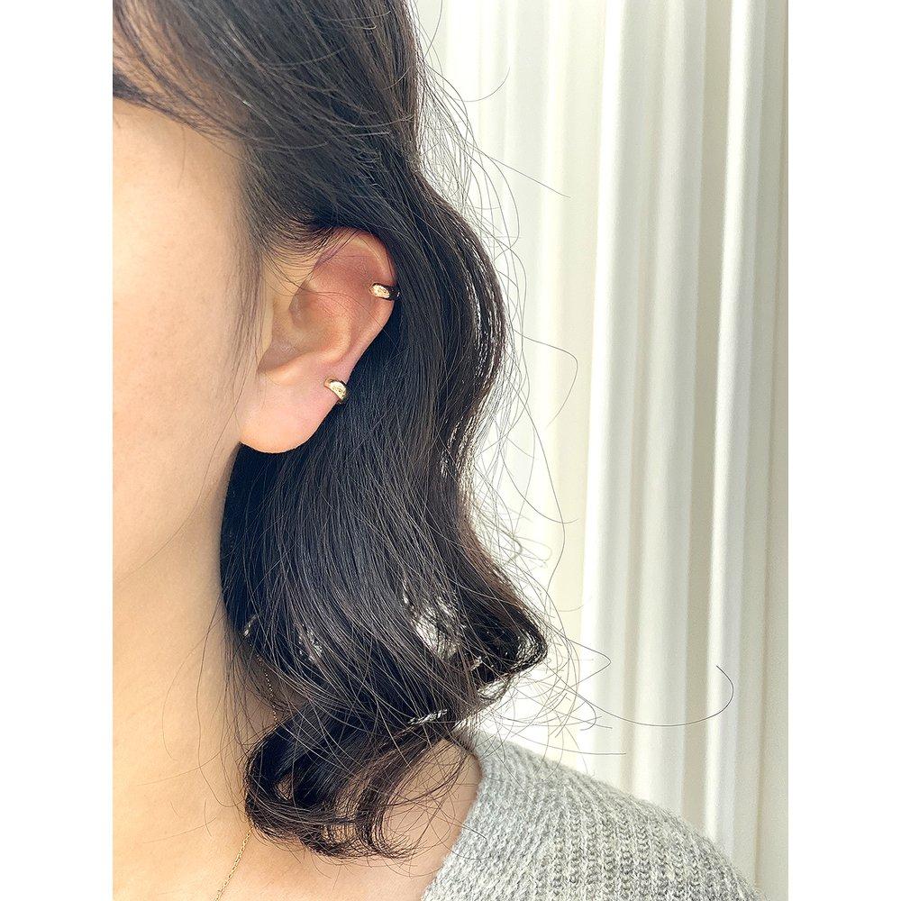 14K Mini Earlobe One-Touch Ring Piercing Earrings