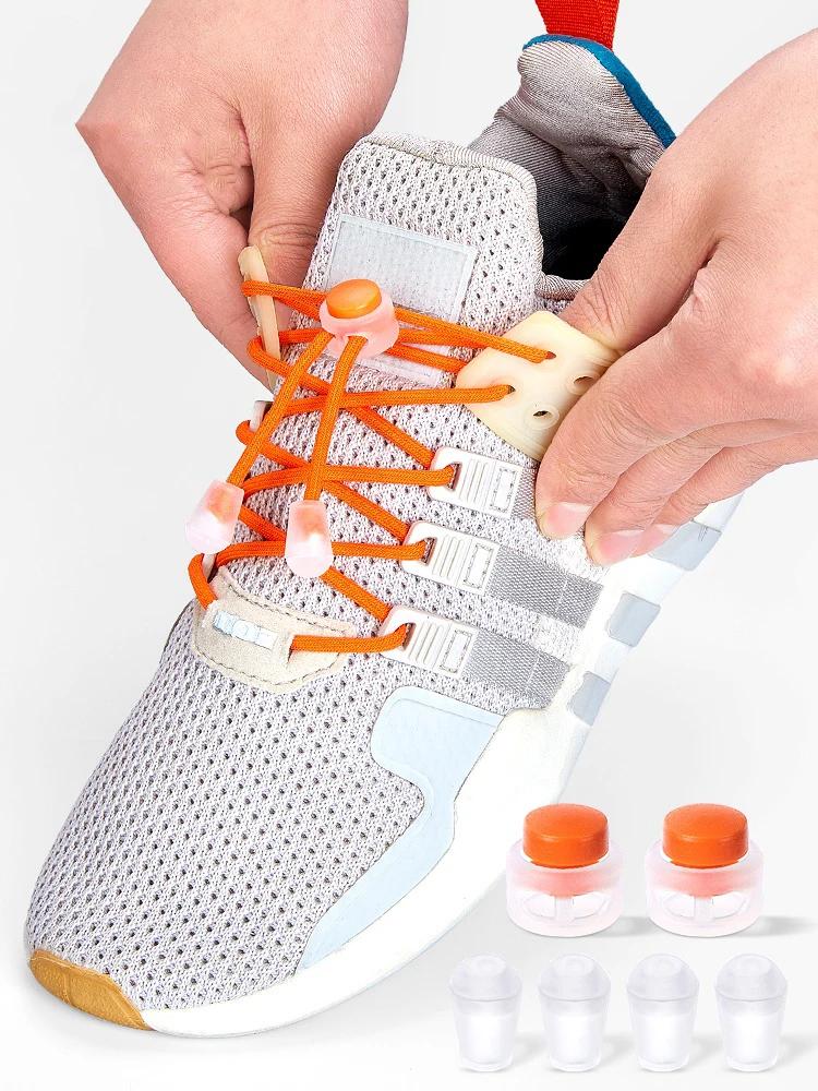

New No Tie Shoeaces Elastic Round Tieless Shoe Laces Sneakers Spring Lock Shoelace Quick Without Ties Shoes Lace for Kids Adult хакі