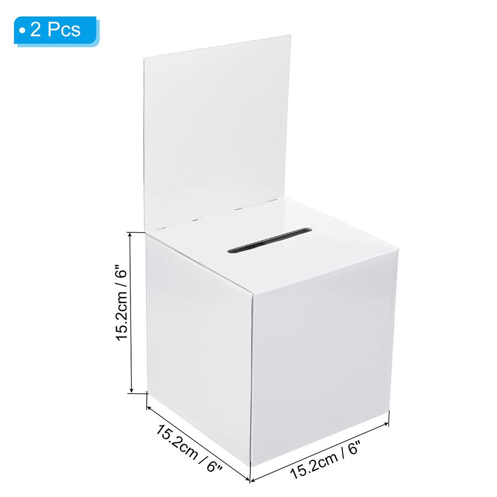 2 Pcs Ballot Box Donation Box With Removable Header Board Suggestion Box White Portable Donation Box