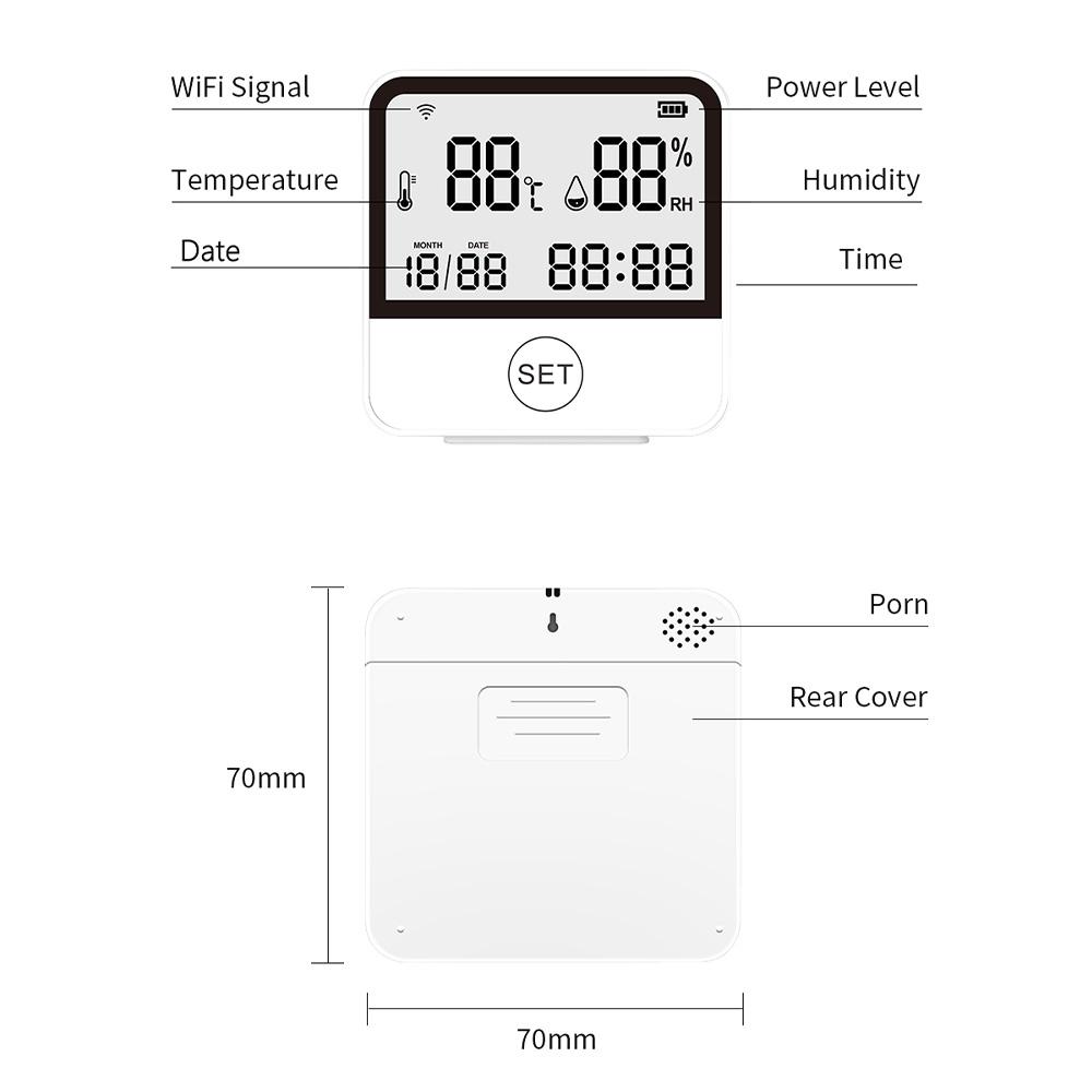 WiFi Temperature Humidity Monitor, Accurate Digital Indoor Hygrometer Thermometer for Bedroom Bedroom