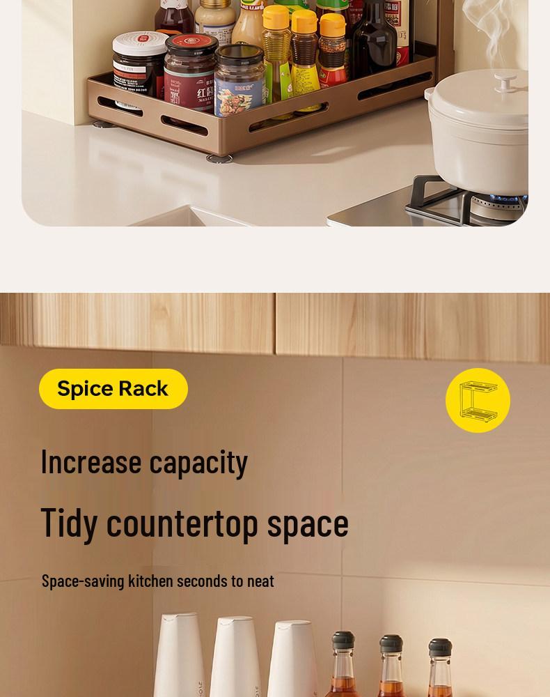 Multi-Functional Kitchen Countertop Spice Rack with Jars