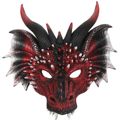 Drachenmaske Halloween Dinosaurier Lustige Maske Drache Karnevalsmaske Verkleidung Frauen Kostümmaske für Maskerade