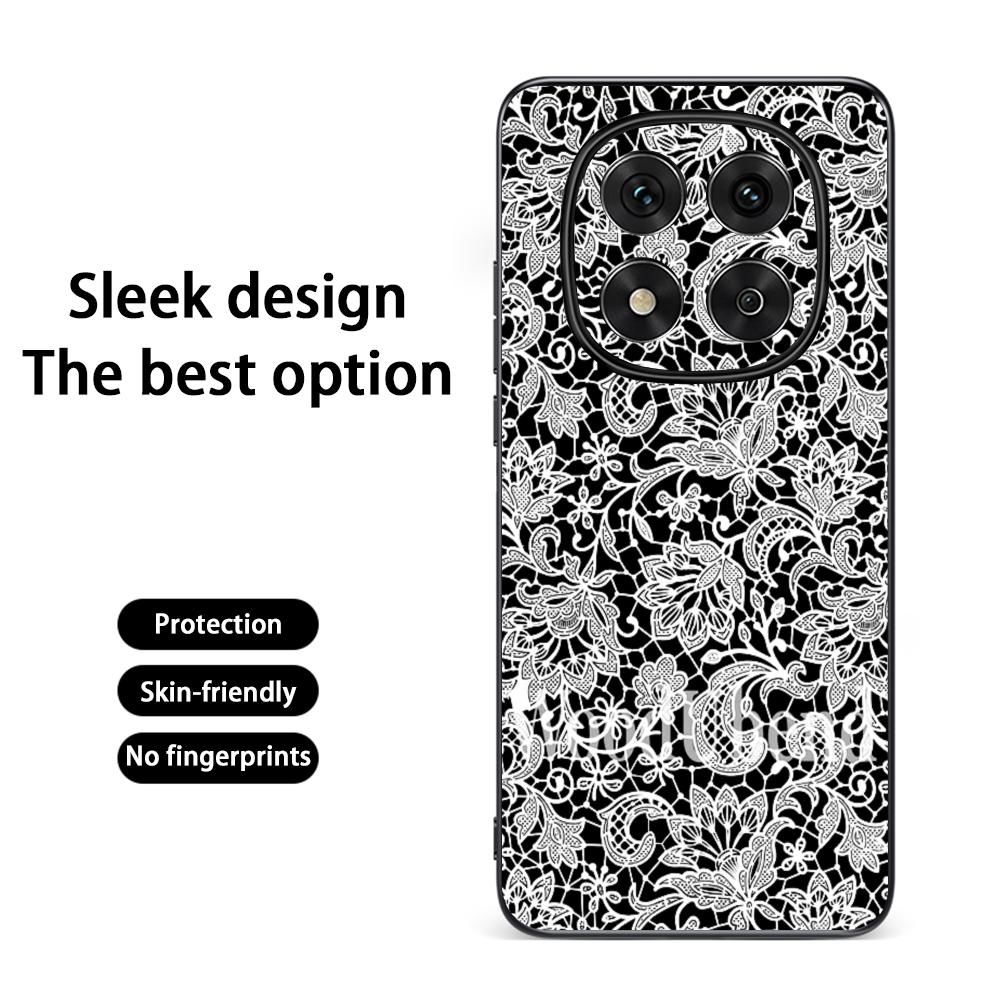 

Art Lace print Black pattern design Phone Case For Redmi Note 14 13 12 11 Pro Plus S 5G 14C A3 Soft Black Phone Cover Redmi Note11Pro4G5G