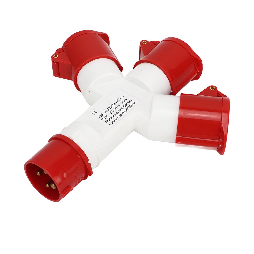 Waterproof Industrial Site Plug IP44 Cross 1 in 3 Out 4 Pin 2P N E Multiple Sockets Industrial Plug