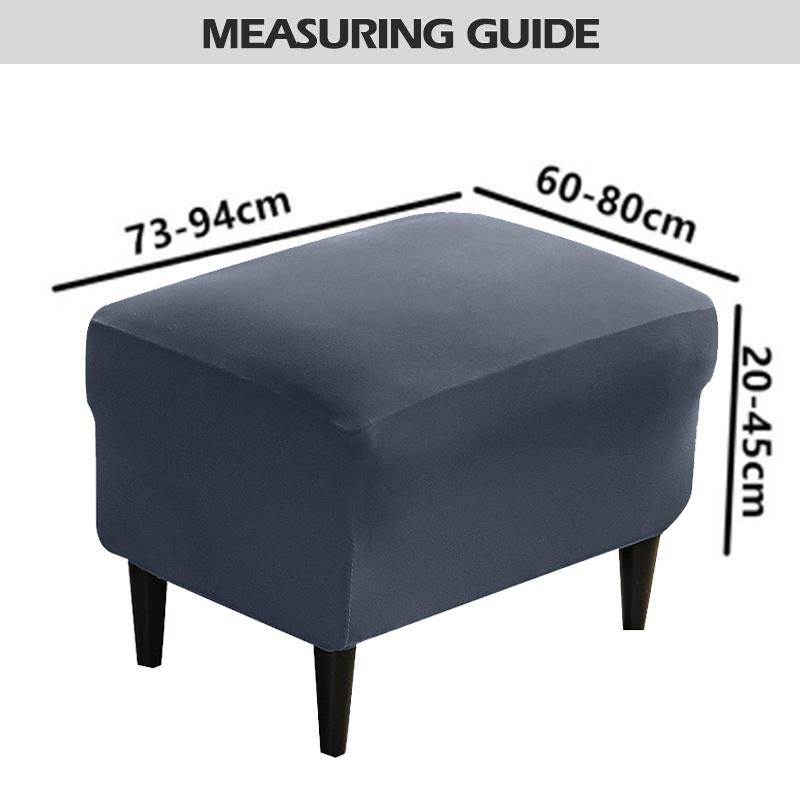 Elastic Footstool Cover Dust Covers Rectangle Nordic Fabric Footrest Slipcover Plush Chairs Protector For Living Room Home Use Decor