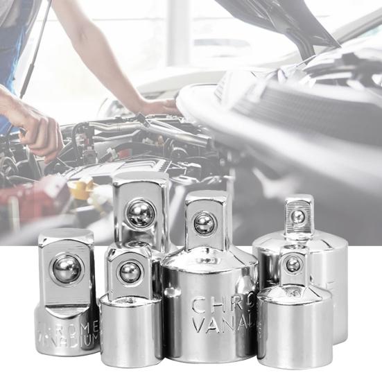 1/4 Zoll 3/8 Zoll 1/2 Zoll Konverter Hochpraktische Stecknuss Rostbeständig Anpassungsfähigkeit Silberfarbe Spezieller Ratschennuss-Konverter