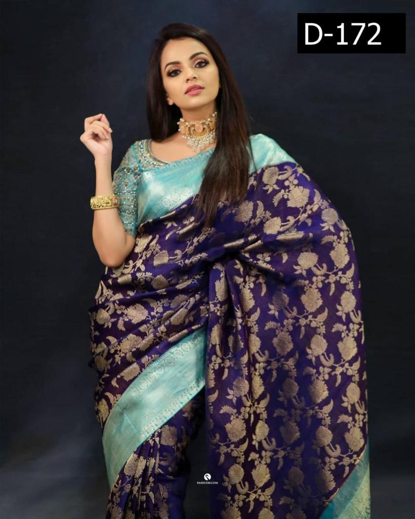 Indian Traditional Soft Lichi Silk Saree With Jecquard Weaving