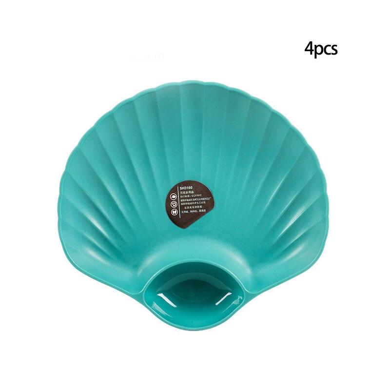 

4 шт. Раковина тарелка зеленая десертная ракушка тарелка семейный суши завтрак сухофрукты закуска ракушка косточка вертел тарелка