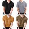 Tricou pentru bărbați cu gât în V tip waffle, culoare uni, tricou casual, top de vară cu mânecă scurtă, pulover pentru ieșiri zilnice, sală de sport acasă, îmbrăcăminte stradală
