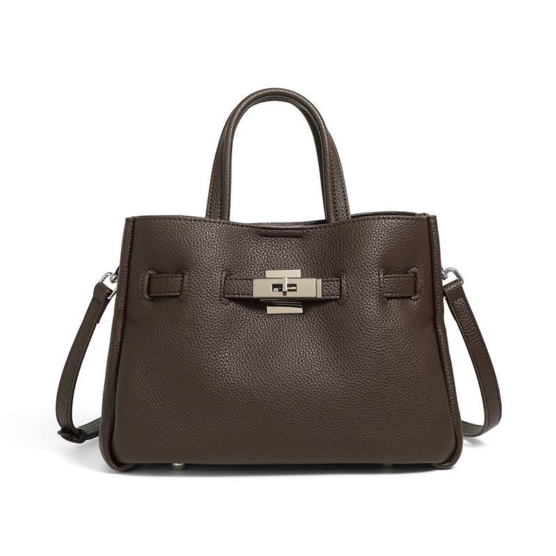 Genuine Leather Fashionable Metal Bag Korean Minority Era Bag New Era Hundred Styles Lightweight Windproof Handheld Cross-Body Bag