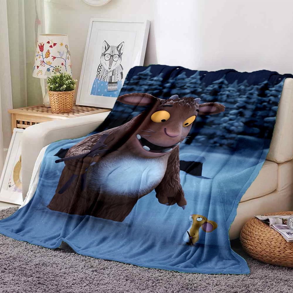 Coperta stampata a tema Il Gruffalò - Perfetta per divano, letto, viaggi e uso all'aperto | Lavabile in lavatrice, accogliente e resistente.