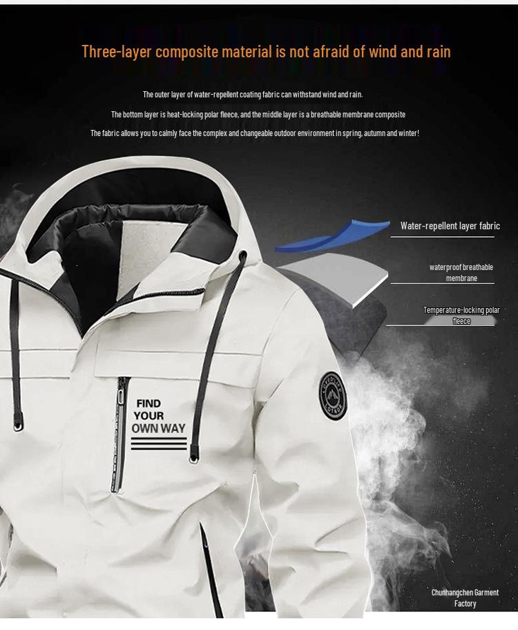 European Style Men's Windproof Waterproof Outdoor Jacket - Autumn/Winter 2026 Collection