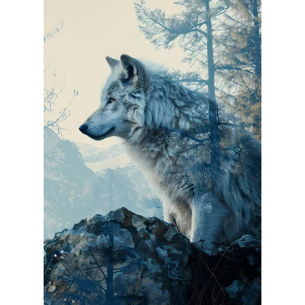 Animal and Forest Poster Eagle Wolf Tiger Lion Cat Panda Fox Tree Canvas for Living Room Home Decor Wall Art Mural