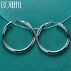 925 Sterling Silver 50mm Round Earrings, Romantic Jewelry, Fashionable Wedding Jewelry