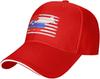 Slovenia Map US Flag Distressed Baseball Cap Polyester Casual Snapback Hat Outdoor Sun Protection Adult