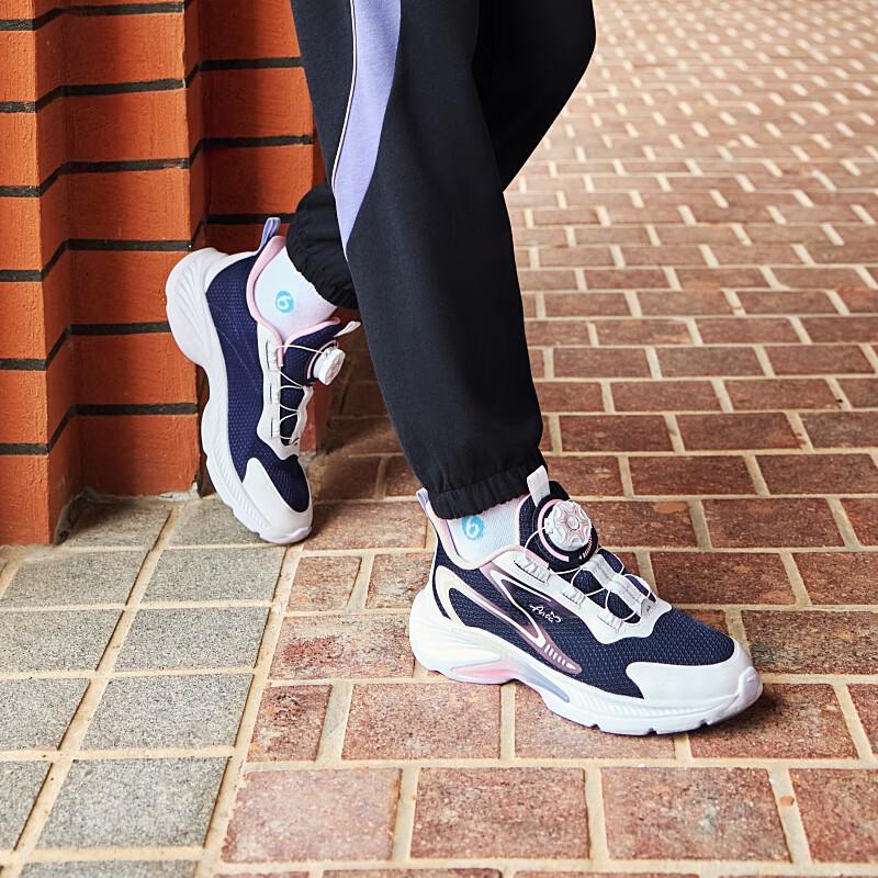 Anta Comfortable Simple Mesh Breathable Non-Slip Wear-Resistant Low-Top Kids Running Shoes Kids sneaker Blue Pink A22435543-1