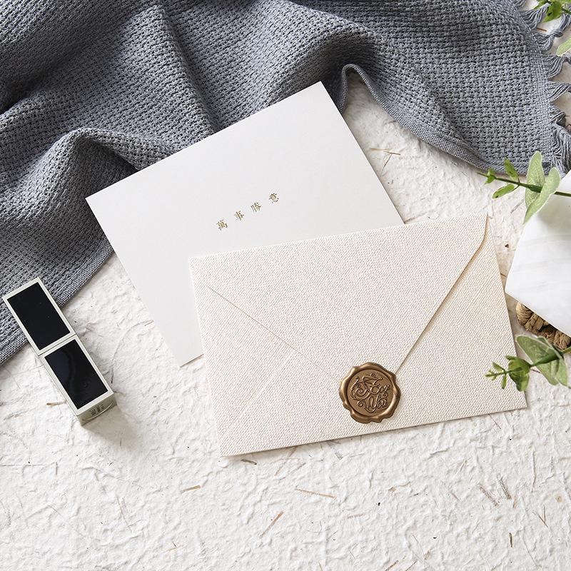 Ręcznie pisana kartka z teksturą juty na każdą okazję: Urodziny, Podziękowania, Nauczyciel, Dzień Matki z pieczęcią woskową