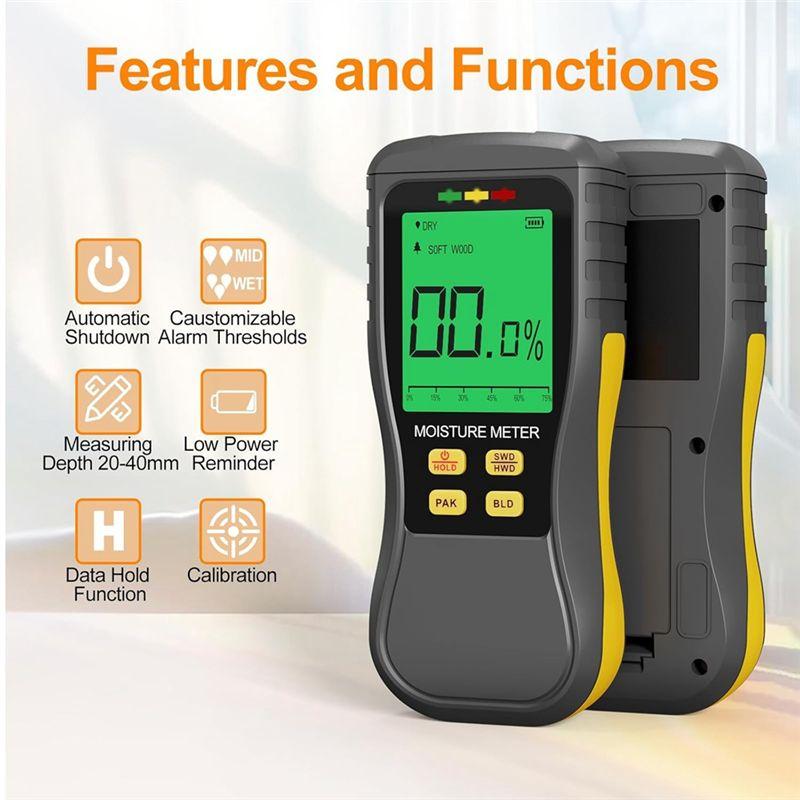 Feb.Pinless Wood Moisture Meters,Non-Destructive Moisture Detection In Drywall,High Moisture Content Alerts For Building