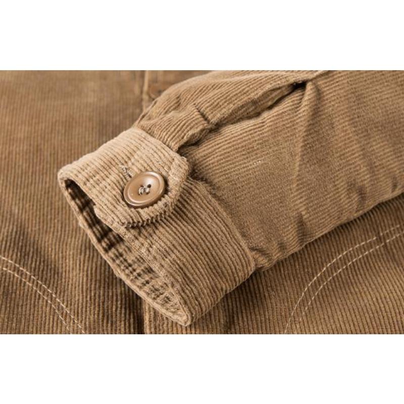 Jackets Padded Warm Loose Parka Coat Corduroy Short Jacket Man Solid Zip Windbreaker Winter Men's Loose