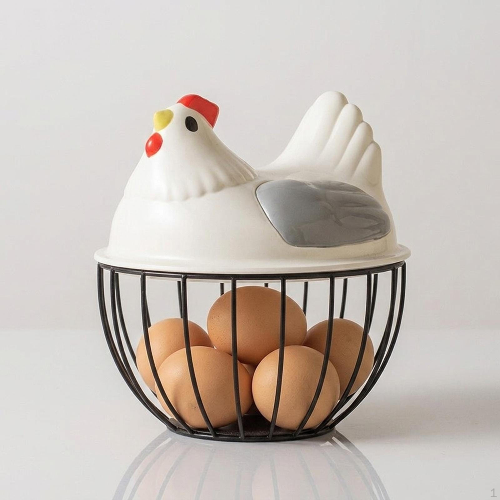 

Basket in The Shape of A Chicken, Organizer, , Storage for Fruits And Vegetables, Easy to Transport Gray Lid