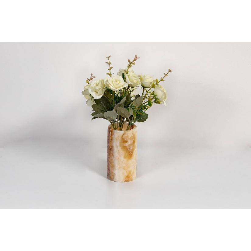 Pen Holder - Toothbrush Holder, Desk Organizer, Makeup Brush Holder, Gift for Home, Kitchen Utensil Holder, Storage Desktop, Onyx Marble, Mini Vase
