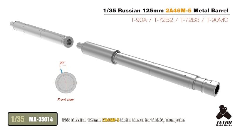 Tetra Model scale MA Series Russian 125mm Metal Barrel Plastic Model Parts MA3514 1/35 2A46M-5 (MEN/TR)