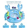 Eco-friendly Thickened PVC Animal Seat Crab Swimming Ring for 1-3 Year Olds