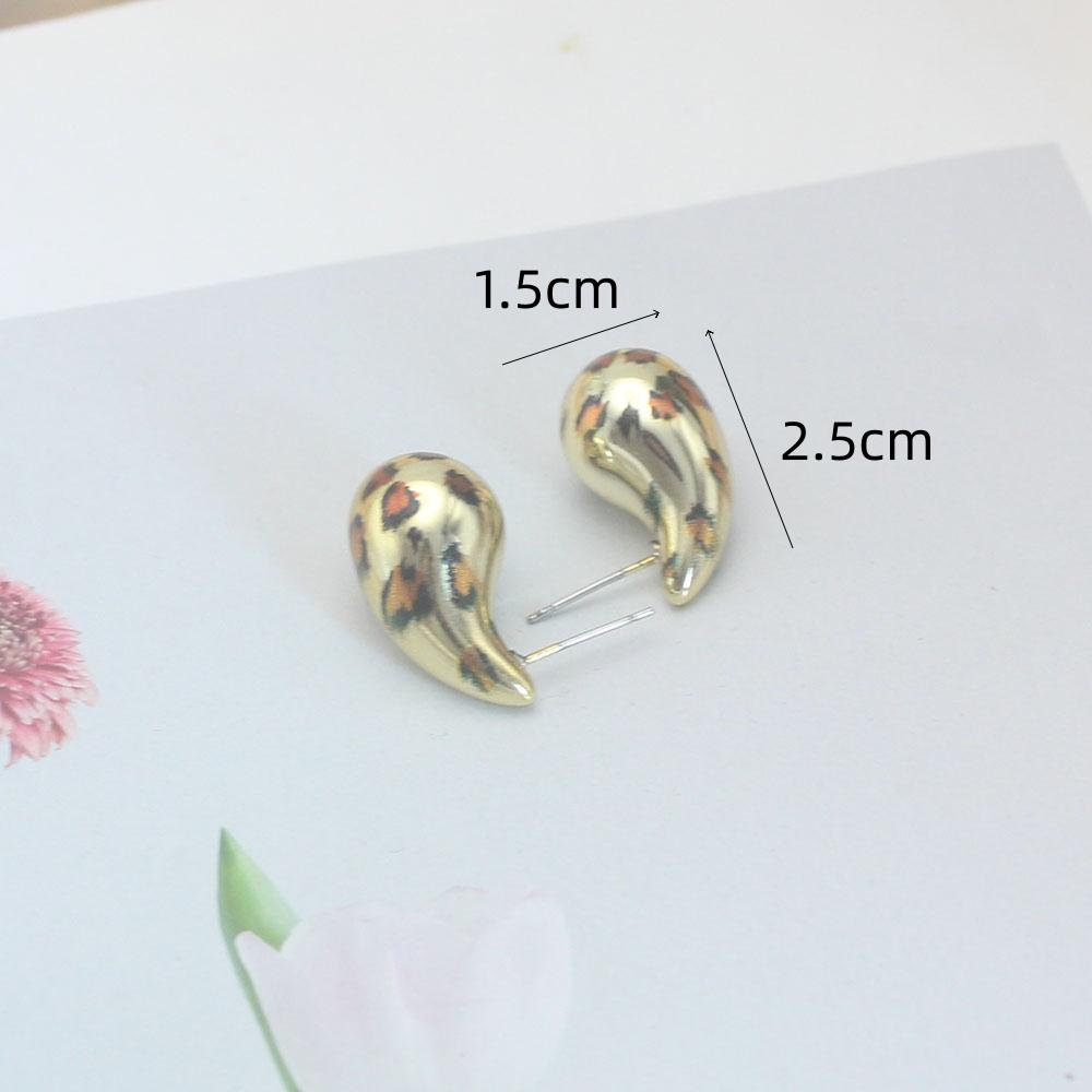 New Small Water Droplets CCB Gold Color Smooth Stud Earrings for Women Punk Geometry Zircon Accessories Girlfriend Gift
